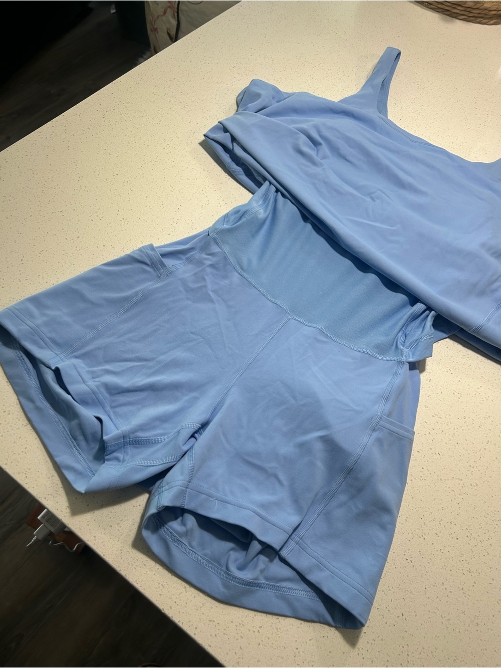 lululemon Sky Blue athletic dress with attached under High-Waist Shorts